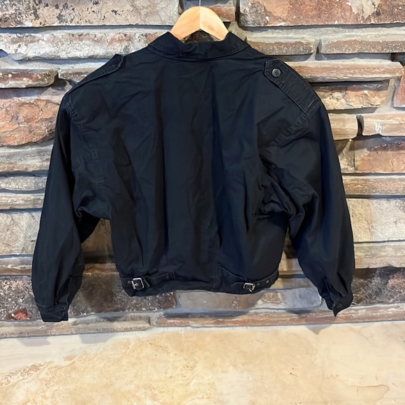 Vintage Code Zero Black Cotton Bomber Jacket Two Button Blazer Style - Picture 6 of 9